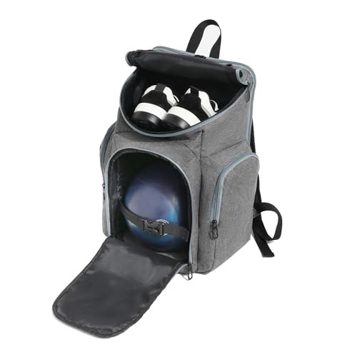 ENTEYA Zaino da bowling con borsa per scarpe, palla singola fino a 45,7 cm, Grigio, 18 inches, Zaino da bowling
