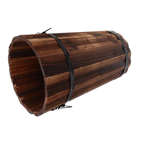 Bote de basura pequeño de madera para decoración rústica de baño 1