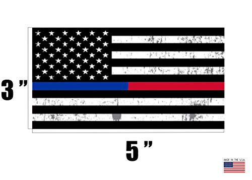 Thin Blue Line And Red Line Lives Matter Flag Car Decal Bumper Sticker Support Law Enforcement Police Officers And Firefighter Flags #TOP2