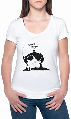 Photo de BIOCLOD Swell Maps Mujeres Camiseta De Manga Corta Blanco Cuello Redondo Women T-Shirt White Round Neck