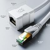 KabelDirekt – Przedłużacz Ethernet 10Gbit/s – 3m, ekranowany, biały