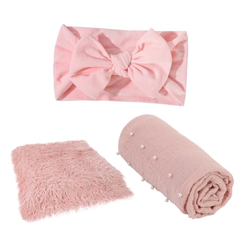 Nouveau-né accessoires photo d'anniversaire et ensemble de 3 couvertures bébé - 2