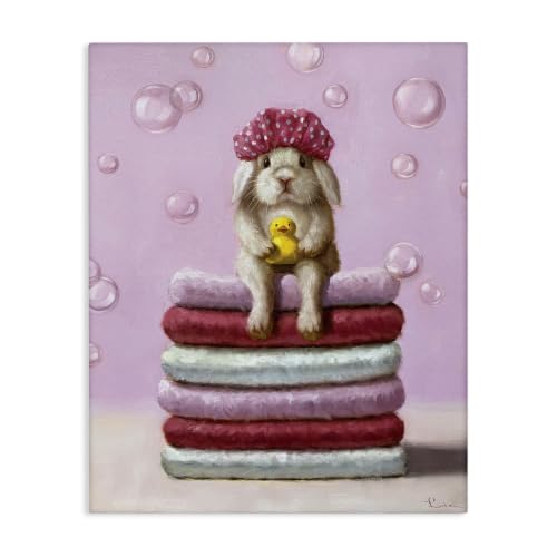 Image of Baby Rabbit Bath Towels Soap, 36 x 48 Inch Canvas Wall Art