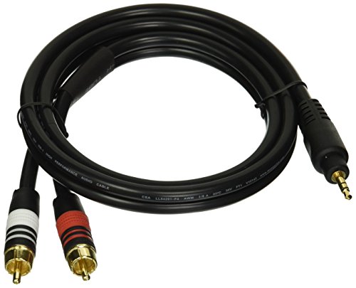 Monoprice 5597 Premium 3' 3.5mm Stereo Male to 2RCA Male 22AWG Cable - Gold Plated