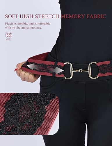 Harrison Howard Elastic Horsebit Belt Horse Riding Belt with Surcingle Buckle Stretchable Waist Belt for Horseback Riding3