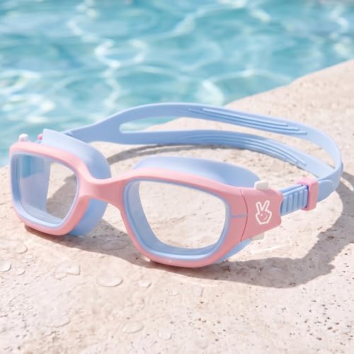 Image of Vvinca Kids Swim Goggles, Swimming Goggles for Kids 3-14 Anti-Fog UV Protection No Leak Pool Glasses for Boys Girls