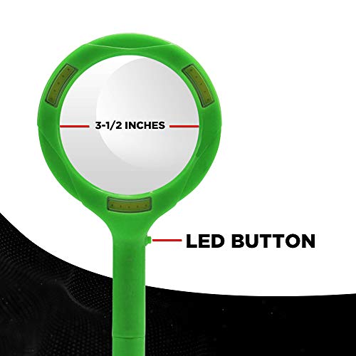 Grip Cob Led Magnifying Glass - 2.5X Magnification - Reading Fine Print Or Labels, Coin Inspection, Bug Inspection - Home, Garage, Workshop - Bright White Light, 50 Lumens #TOP3