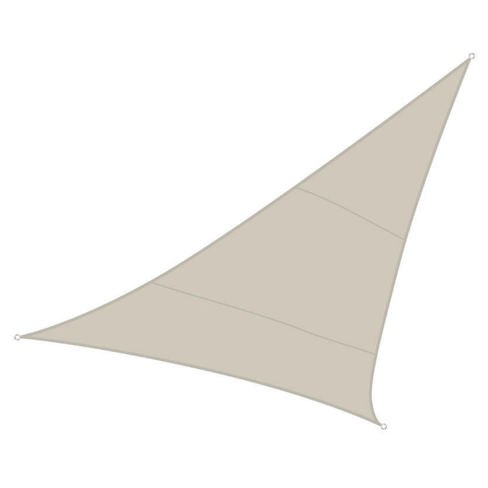 Perel Dreieckiges Sonnensegel 3.6 x 3.6 x 3.6 m aus wasserabweisendem Polyester für Garten und Terrasse, 90% UV-Schutz, Creme