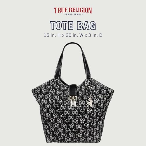 Bolso Tote True Religion con detalle de candado negro miniatura 2
