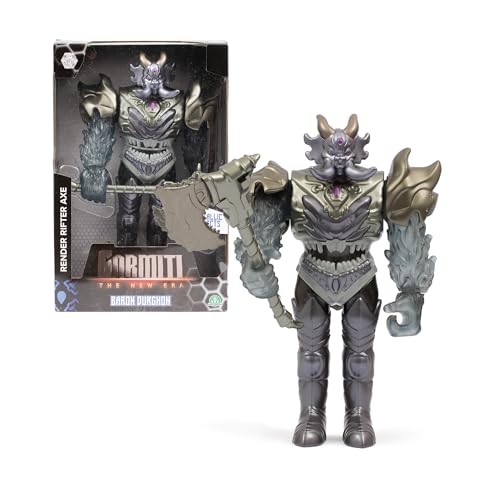 Gormiti - Figura de 27 cm del Malvado Villano Baron Drughon, Gormiti de la Nueva Era, Armadura de Quitar y Poner, Colores Brillantes con Acabados Metálicos, 9 Puntos de Articulación, Famosa (GRV09101)