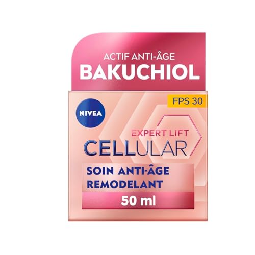 NIVEA Cellular Expert Lift - Soin Visage Anti-Age Remodelant FPS30 - Crème De Jour - Lisse & Réduit Les Rides - Collagène Booster - Acide Hyaluronique & Bakuchiol...