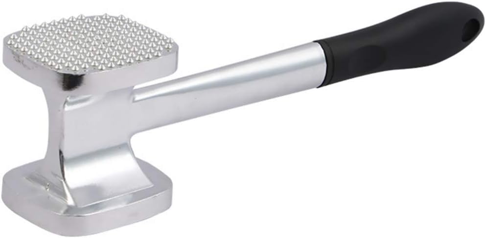 Cabilock Double-sided Aluminum Alloy Meat Tenderizer Hammer Beef Pounder for Home Restaurant Hotel Use Easy to Store Suspension Kitchen Tool