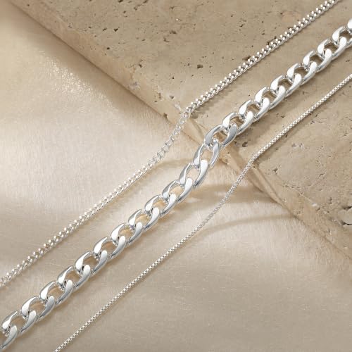 Image of Tewiky Layered Necklaces for Women 14k Gold Plated Chain Necklace Set