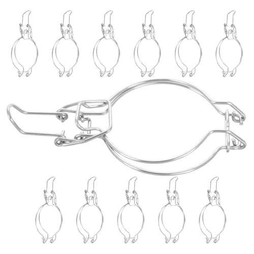 LOORGVEL 12 Piezas Unidades Cierres de Alambre para Tarros de Vidrio con Cierre Hermético de Acero Inoxidable Diseño de Resorte Único para Sellado Seguro y Conservación Prolongada de