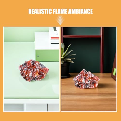 2 piezas lámpara de mesa LED de ambiente con efecto campamento miniatura 3