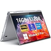 FUNYET Touchscreen Laptop Computer, 14 Inch 2 in 1 Gaming Laptop, 12th Gen N100 Processor(up to 3.4GHz), 16GB RAM 512GB SSD, 1920 x 1080, Backlit Keyboard, Win 11 Pro, Wi-Fi 6, BT5.2