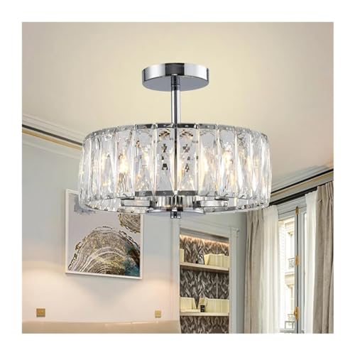 Lustre LED cristal salon plafonnier suspendu moderne chrome luminaire luxury
