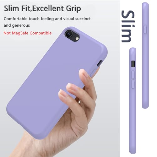 Image of iPhone SE /8 /7 Case Silicone,Soft Microfiber Lining(Light Purple)