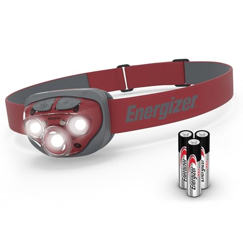 Energizer Stirnlampe LED, Superhelle Kopflampe für Camping, Outdoor und Wandern, Batterie Enthalten, Rostrot