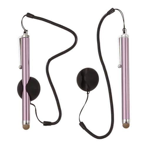 Stylet capacitif haute sensibilité PATIKIL lot de 2 stylets roses avec cordon à ressort