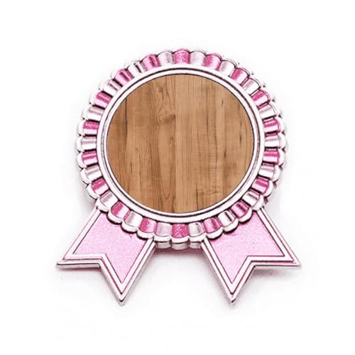 Broche rose à petit grain annuel irrégulier en métal de taille M pour veste