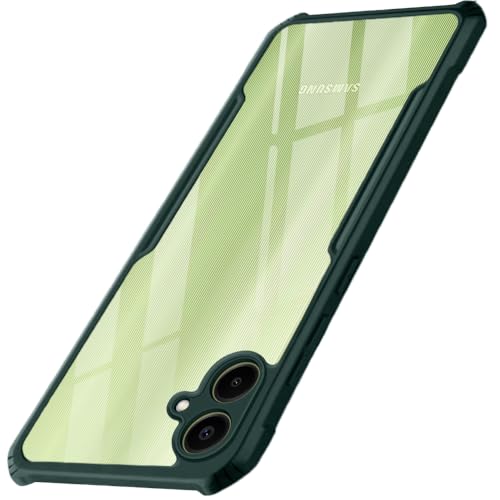 TheGiftKart Shockproof Crystal Clear Back Cover Case for Samsung Galaxy M05 / A05 / F05 | 360 Degree Protection | Protective Design | Transparent Cover for Samsung M05 / A05 (PC & TPU, Green Bumper)- Best and cheap mobile covers in India