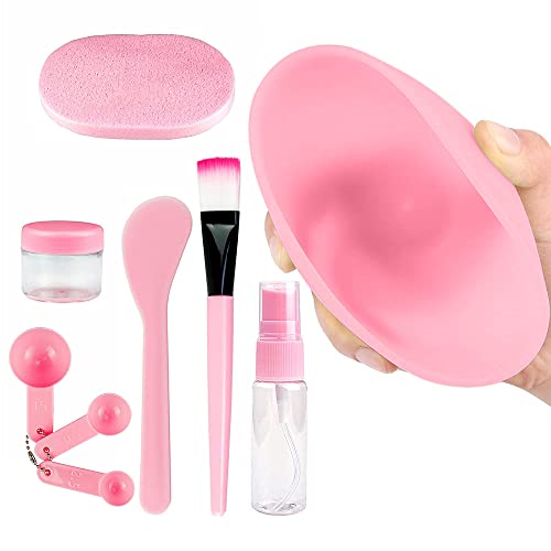 Facial Mask Mixing Bowl Spatula for Skin Care, Golden Professional Skinsoft Esthetician with Cover for Brush Set, Mud Clay Mix for Spa Skincare, Masks Treatments for Personal Beauty Care
