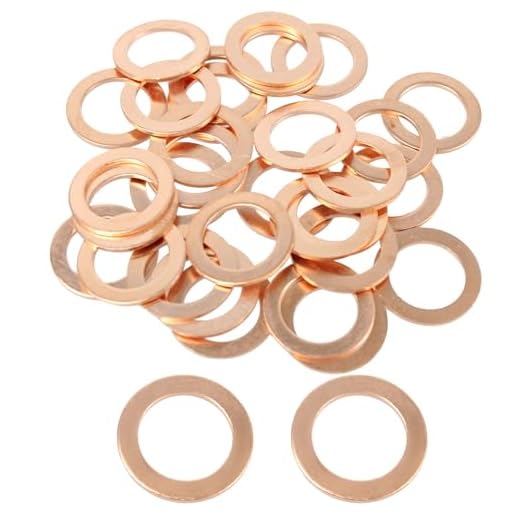 Runseaway 60PCS M12 Flat Washer Copper Sealing Ring, Inner Diameter 12mm, Outer Diameter 18mm, Thickness 1mm, Ring Copper Sealing Gasket Fastener