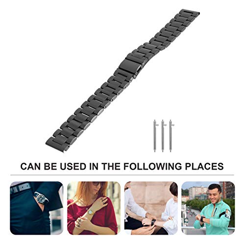 VILLCASE Preto Compatível para Galaxy Relógio 3 Faixa De Relógio de Metal Relógio Pulseira de Tiras