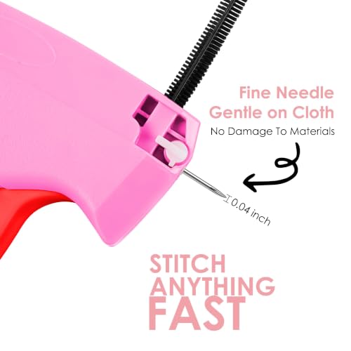 Image of Stitch Gun for Clothes - Handheld Stitch Gun Quick Clothing Fixer - Tagging Gun - Includes 6 Needle, 1000 Black Fasteners & 1000 White Fasteners