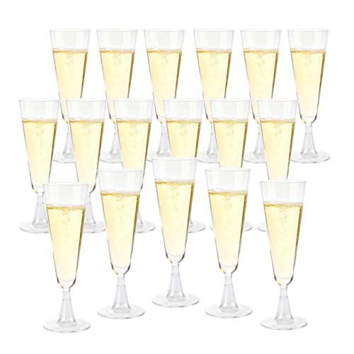Copas de champán de plástico transparente para bodas | Pack de 60 unidades reutilizables de 150ml 2