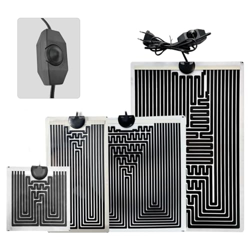 EWENYS Terrarium Heizmatte mit Temperaturregler, Reptil Heizmatten für Reptilien Schildkröte, Schlangen, Eidechse, Gecko, Spinne, Raupe, Aquarium Schildkröte Wärmematte(5W,14 * 15 cm)