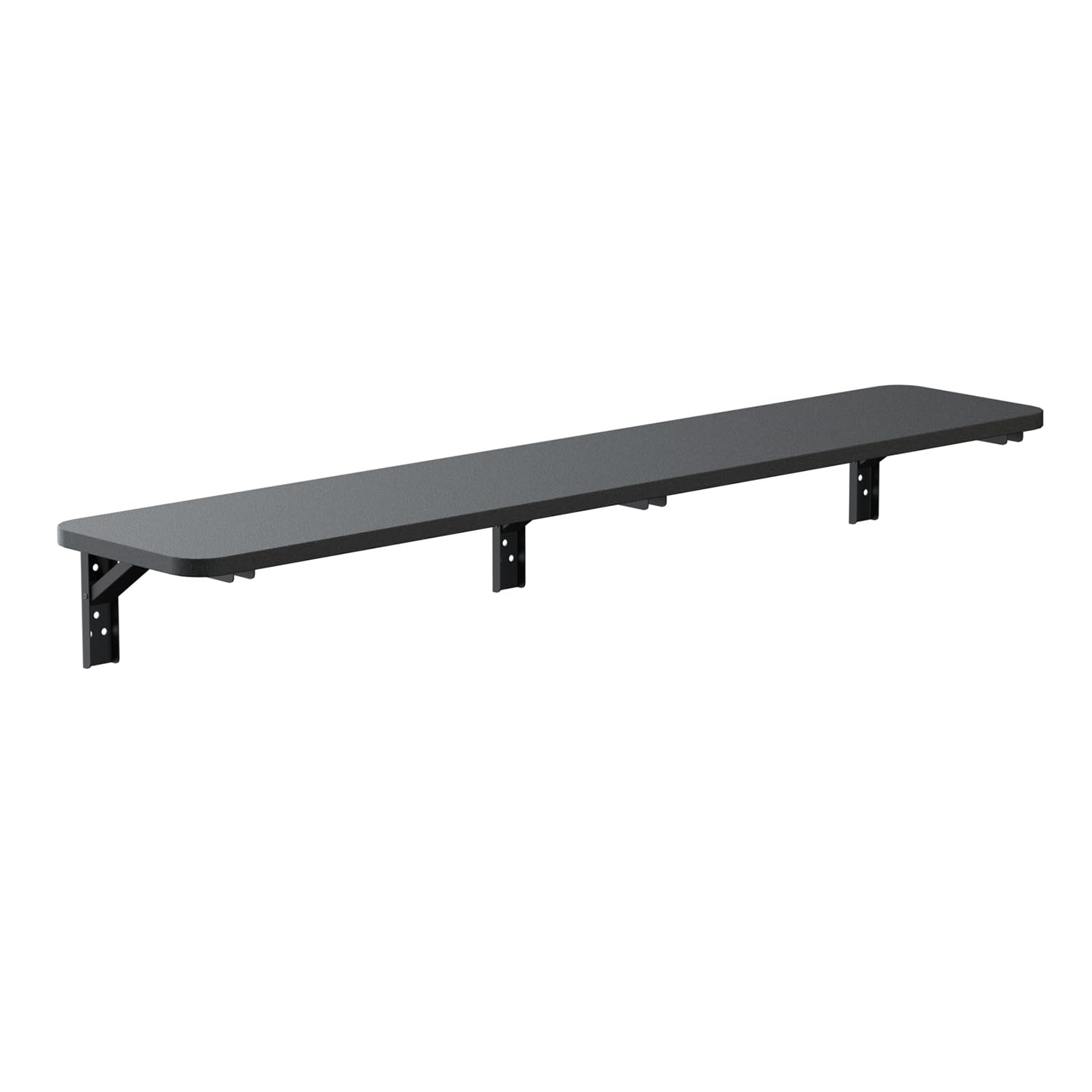 Maclean étagère Murale Pliante capacité de Charge 50 kg Table Pliante avec Serrure de sécurité Bouton de Pliage Inclus Niveau pour Cuisine Salle de Bain (Noir, 100x20 cm)