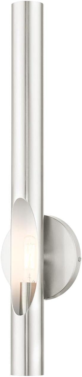 Livex Lighting Acra 1 Light Wall Sconce Brushed Nickel Finish, 5.13 x 22