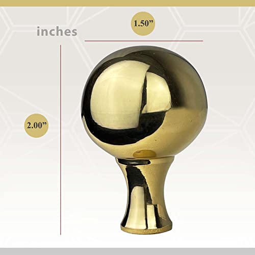 Image of Royal Designs, Inc. Large Ball Lamp Finial (Polished Brass - Pack of 2)
