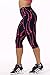 Women's Active Workout Capri Leggings Shorts Stretchy Tights(Rose Black,L)