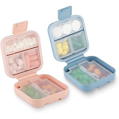 WLLHYF Portable Daily Pill Organizer with Compartments Cover