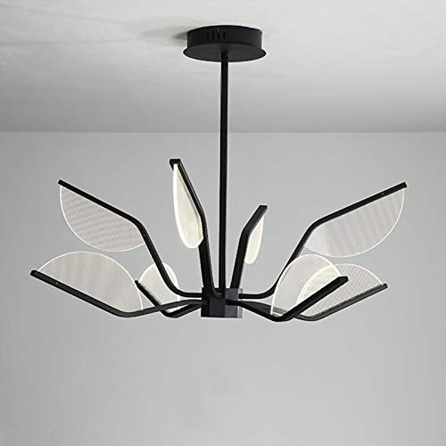Suspension LED chambre et salon avec lustre noir 12 branches design