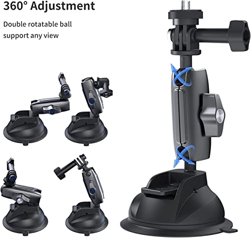 Image of TELESIN Aluminum Alloy Suction Cup Holder Compatible With Gopro, DJI, Insta360, And More Action Cams & Smartphoness
