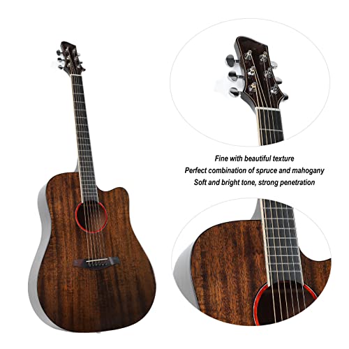 Guitare Folk de 41 Pouces, Guitare Acoustique aux Tons Brillants pour les Voyages des Mélomanes (Couleur rétro) - Les Beatles, Paul McCartney, John Lennon, RIngo Starr, George Harrison Guitare Folk de 41 Pouces, Guitare Acoustique aux Tons Brillants pour les Voyages des Mélomanes (Couleur rétro) – Image 4