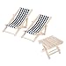 STOBOK 1/12 Mini Chaise de Plage en Bois Longue Chaise Longue pour Accessoires de Maison de Poupée Artisanale