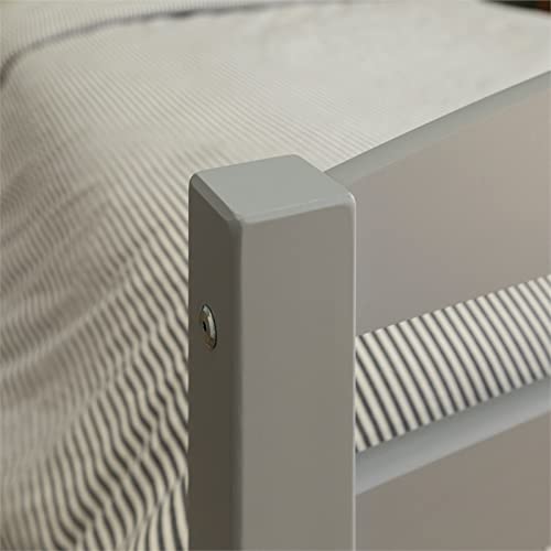 Walker Edison Della Classic Solid Wood Twin Over Twin Bunk Bed, Twin Over Twin, Grey #TOP6