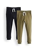 Verschiedene Farben Amazon-Marke: RED WAGON Jungen Hose Jogger 2er pack, Mehrfarbig (Khaki/Black), 104, Label:4 Years