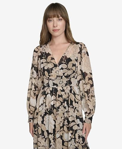 Robe maxi Tommy Hilfiger noir et sable en taille 34 au design raffiné de luxe - 3
