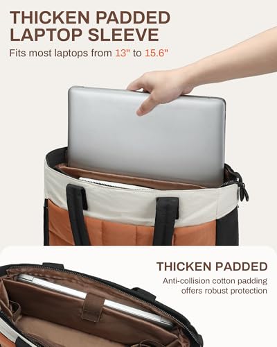 Image of Teacher Tote Bag for Women with Accordion File Organizer Pocket | 15.6 inch Laptop Work Bag, Multiple pockets, with Shoulder Straps, Large Briefcase for School Travel Office Gifts