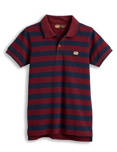 Image of Amazon Brand - Symbol Boys Cotton Rich Striped Polo Tshirt | Collar Tshirts | Half Sleeves | Regular Fit