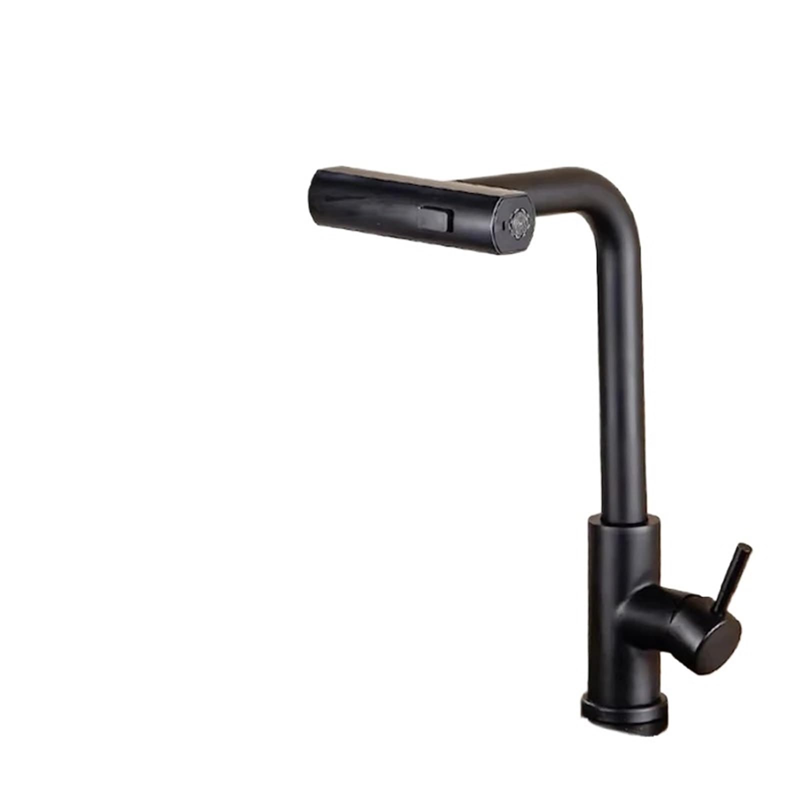 Pull Out Faucet Brushed/Black Kitchen Faucet Pull Out Swivel Waterfall Sprayer Sink Mixer Brushed Nickel(BlackB)