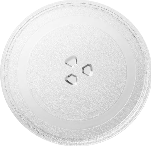 Coldparts Plato Microondas Universal Giratorio de Cristal, 245 mm, compatible con varios modelos como LG, plato giratorio con 3 enganches, apto para modelos y marcas reales