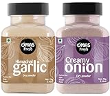 Omas Fresh Garlic Powder & Onion Powder (Dehydrated) Combo Use For Garlic Bread, Soup, Sabji, Sauces And Many More (140g)