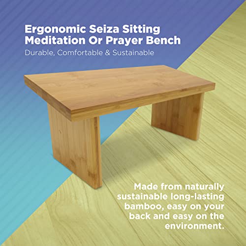 Bean Products Bamboo Meditation Kneeling Bench - Best Design - New Magnetic Attached Legs - Portable - Ergonomic #TOP2